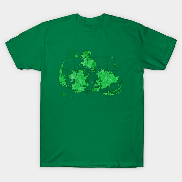 Final Fantasy VII Antique World Map T-Shirt by kovachconcepts